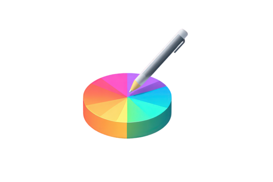 Colorful Pie Chart with Pen