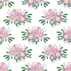 Flower vector seamless pattern illustration floral background