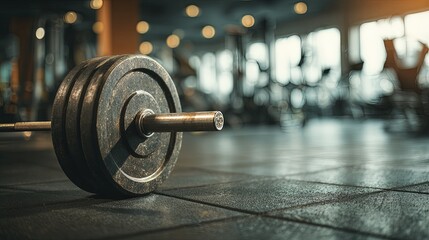 Dark Grey Barbell Weight Plates On Gym Floor