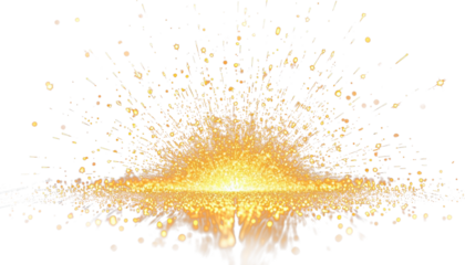  Sparkling golden splash effect transparent background