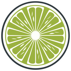 Green Lime Slice Citrus Fruit Graphic Illustration