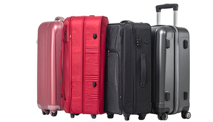 Suitcase variations isolated on transparent background