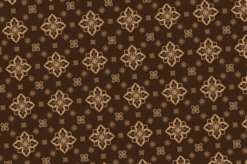 Dark Brown and Beige Floral Pattern geometric