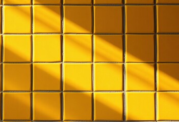 Close-up of textured yellow ceramic tiles, warm golden hue,  gold,  honeycomb