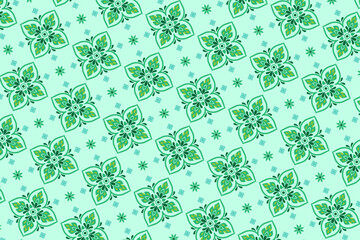 Green and Teal Floral Pattern Background vector illustration