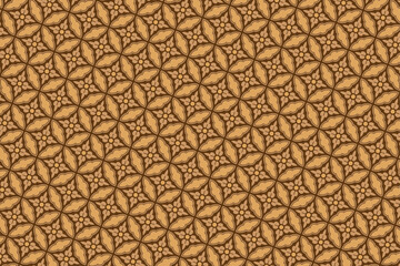 Brown Floral Batik Pattern Background seamless