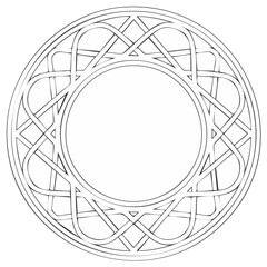 Intricate circular Celtic knot design symmetrical abstract pattern mystical symbol frame border art