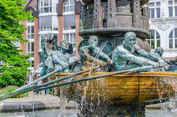 fountain in the center of the city