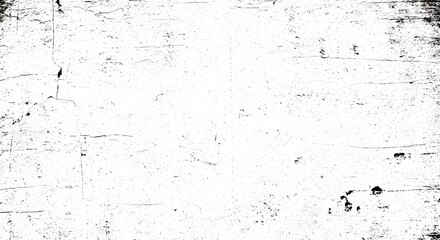 Grungy white background with black distressed vintage dust and grain texture overlay effect. Abstract aged worn wall surface
