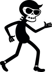 Skeleton hand illustration vector, Halloween anatomy icon, Human skull bone design