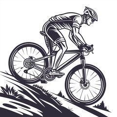 Fototapeta premium silhouette of a cyclist