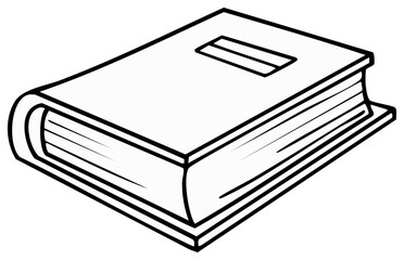 Illustrated Book with Blank Cover, Educational Publication on White Background