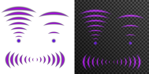 Concentric neon circles with glowing wave effect and digital radiowaves. Vibration, sound, Wi-Fi and water ripple in abstract futuristic vector design. Perfect for technology backgrounds and templates