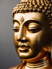 Close-up Golden Buddha Face