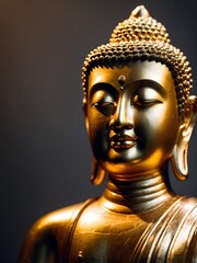 Golden Buddha Face in Warm Light