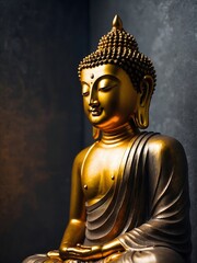 Golden Buddha with Side Lighting