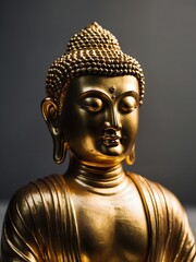 Golden Buddha Head Close-up