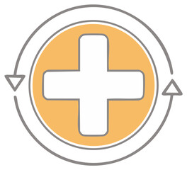 Obraz premium Continuous healthcare and medical recovery vector icon with plus symbol