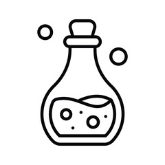 Magical flask with potion for witches and spooky Halloween themes