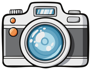 Digital Camera With Large Lens and Flash Ready to Capture Moments