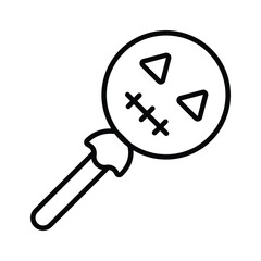 Creepy lollipop flat outline icon perfect for trick or treat Halloween