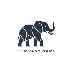 Obraz premium Geometric Elephant Logo Design for Company Branding.