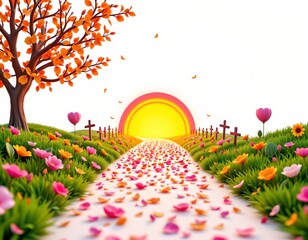 Hope Icons Sunrise Pathway Bright Studio Lighting