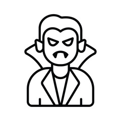 Take a look at this amazing flat outline icon of dracula in trendy style