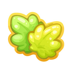 A Simple flat 2D icon parsley leaves illustration isolated on a white background, vector, flat design, animation design, simple flat 2D icon, minimalist design, clipart