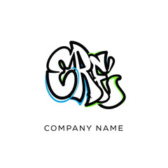 Fototapeta premium Graffiti style text art with company name below.