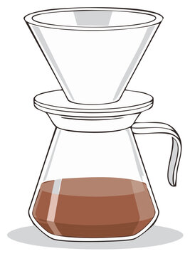 coffee pour over glass carafe clip art preview