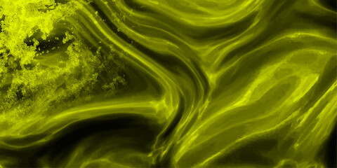 Vibrant abstract fluid art with swirling yellow and green luminous waves and organic liquid textures for digital backgrounds and creative projects