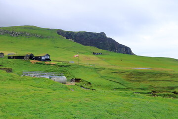 beautiful landscape of Mykines island, Faroe islands, Denmark, Europe