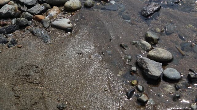 A clear stream is flowing.맑은 냇물이 흐르고있습니다.