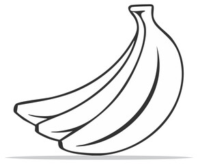 Vector drawing of a bunch of bananas with outlined details for use in compositions
