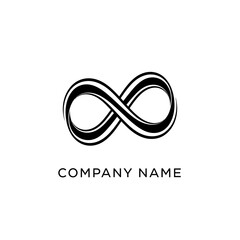 Infinity Symbol Logo Design with Intertwined Lines for Enduring Brand Identity.