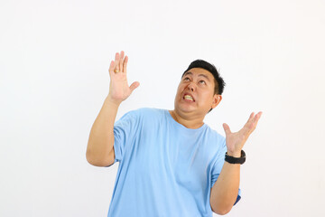 Man Looking Up in Surprise expression