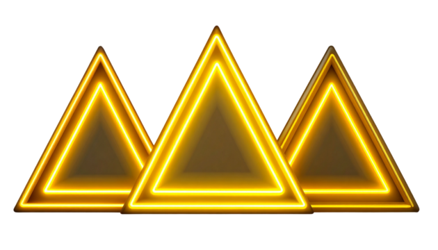 Warning triangle symbol bundle isolated on transparent background