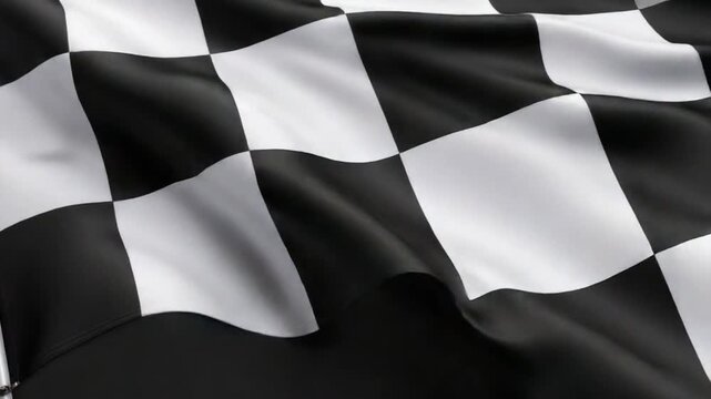 Checkered Flag Waving - Victory and Racing Symbolism in Motion.