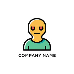 Minimalist illustration of a person with a tired or bored expression.