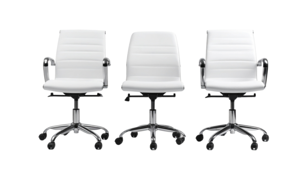Workplace office chair set isolated on transparent background