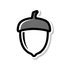 Obraz premium Minimalist Acorn Icon with Shadow on White Background