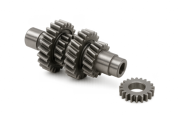 Metal gears on shaft representing industry and engineering