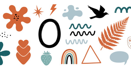 Abstract Decorative Elements and Shapes in Diverse Patterns for Creative Designs