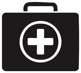 Obraz premium Medical Kit Icon First Aid Symbol Health Care Equipment Emergency Supplies Illustration