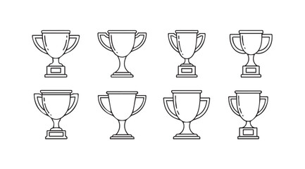 Vector art of trophy cups isolated