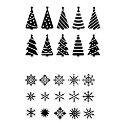 christmas tree set vector, christmas icons set png collection