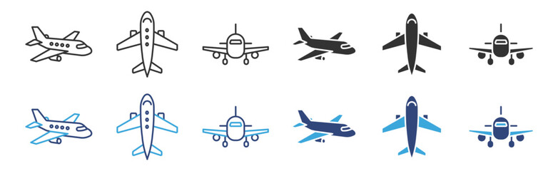 Plane icon set. Flight transport symbol. Airplane icon for Travel , vector illustration. 