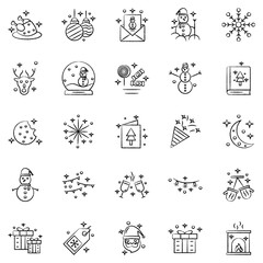Fototapeta premium set of icons for christmas design, christmas icons set png collection for web design