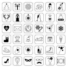 set of icons for web design, christmas icons set png collection for xmas design